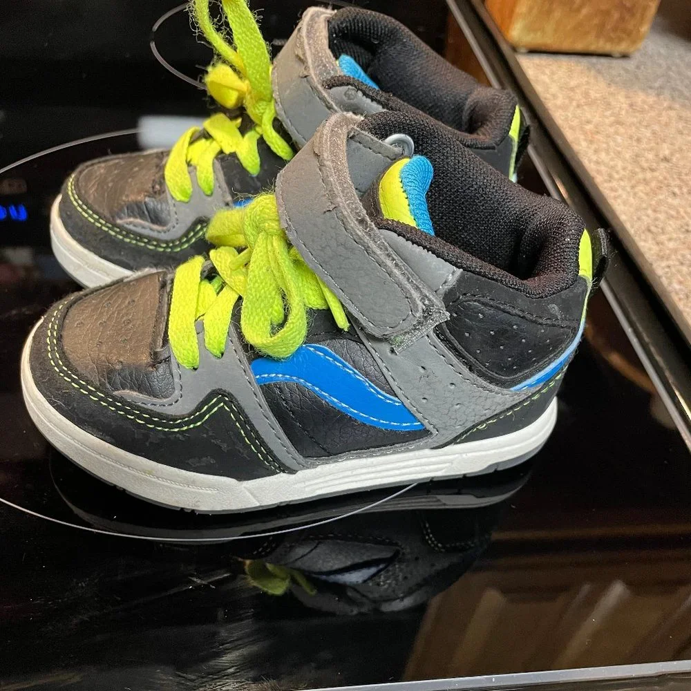 OP Toddler Boy Black Blue Athletic Shoes Sneakers 7
